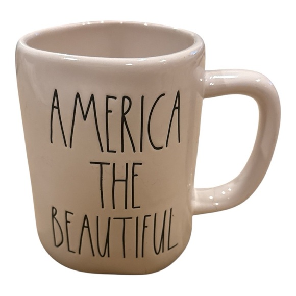RAE DUNN Cream Ceramic Mug - America The Beautiful - Picture 1 of 3